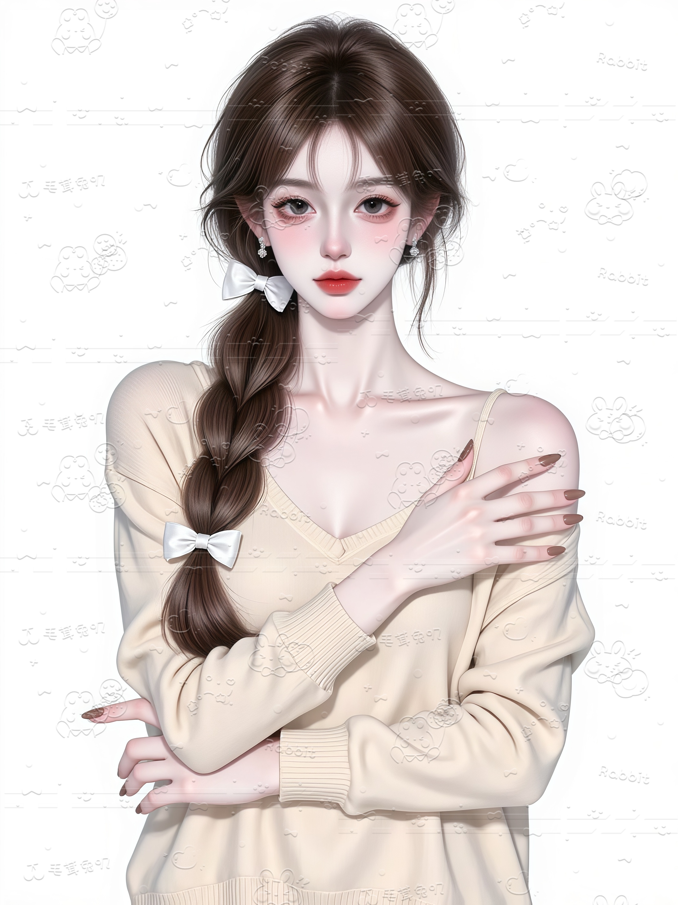 白底纯欲女头